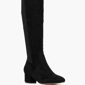 New York & Company Black Heeled Boots Classic Suede